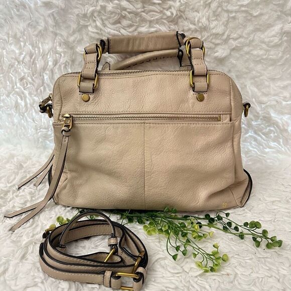 Elliott‎ Lucca Cream Leather Zip HandBag Tote Shoulder Crossbody Bag Convertible - Picture 1 of 11